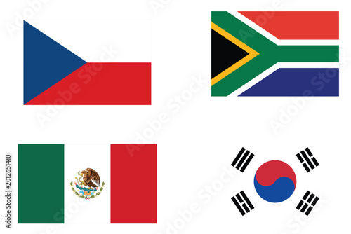 International Country Flags Vector Collection Featuring Czech Republic South Africa Mexico and South Korea National Flag Designs Isolated Free Download International Country Flags Vector Collection Featuring Czech Republic South Africa Mexico and South Korea National Flag Designs Isolated - GFXLoad