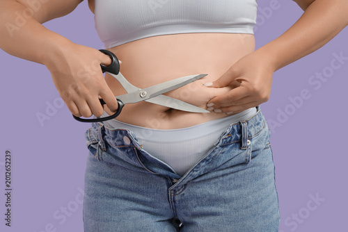 Overweight young woman in t...
