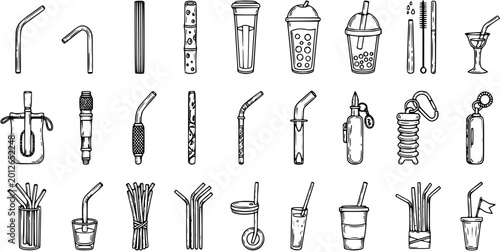 Photos Eco-Friendly Reusable Drinking Straws and Accessories Collection
