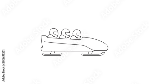 Foto Dynamic Bobsled Vector Icon with Editable Stroke