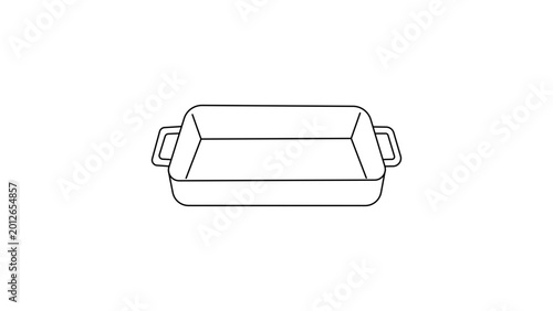 Fotografia Hand-drawn roasting pan illustration with editable stroke and clean minimalist lines, professional vector icon for kitchenware catalogs and culinary design projects, scalable graphic element