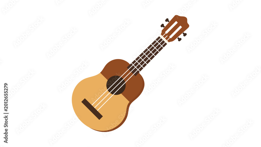 Obraz premium Traditional cuatro vector icon featuring a clean line illustration of the Venezuelan string instrument, this minimalist design is perfect for Latin American music festivals and education.