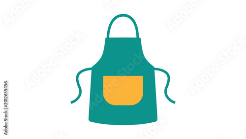 Konstfotografi Kitchen apron vector icon with a clean hand-drawn outline, minimalist illustration for cooking, baking, and chef-related designs, professional scalable graphic element for culinary branding