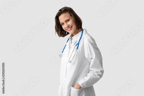 Beautiful female doctor wit...