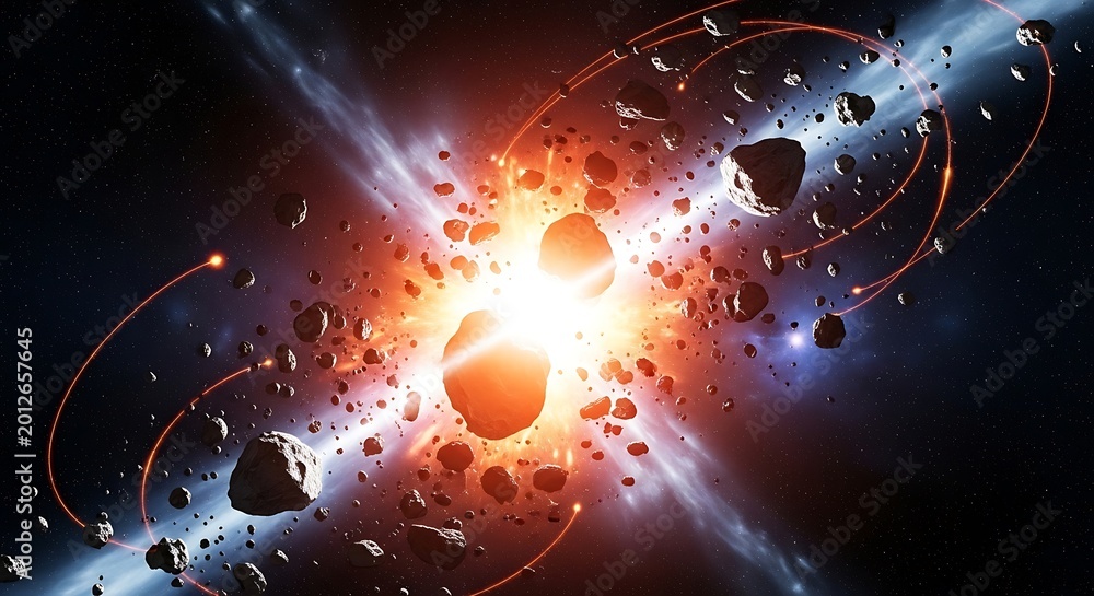 Fototapeta premium Cosmic explosion dramatic depiction of a stellar event in deep space