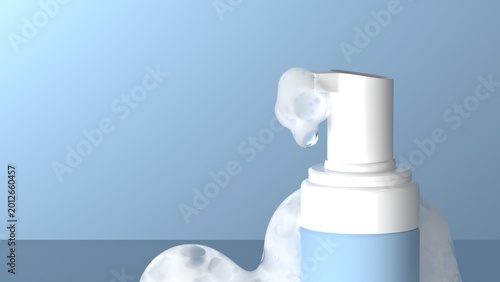Foto Foaming Facial Cleanser with Soft Bubbles – Fresh Skincare Foam Concept