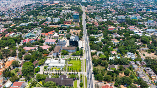Bild auf Leinwand Accra ghana cityscape, independence avenue and surrounding urban development