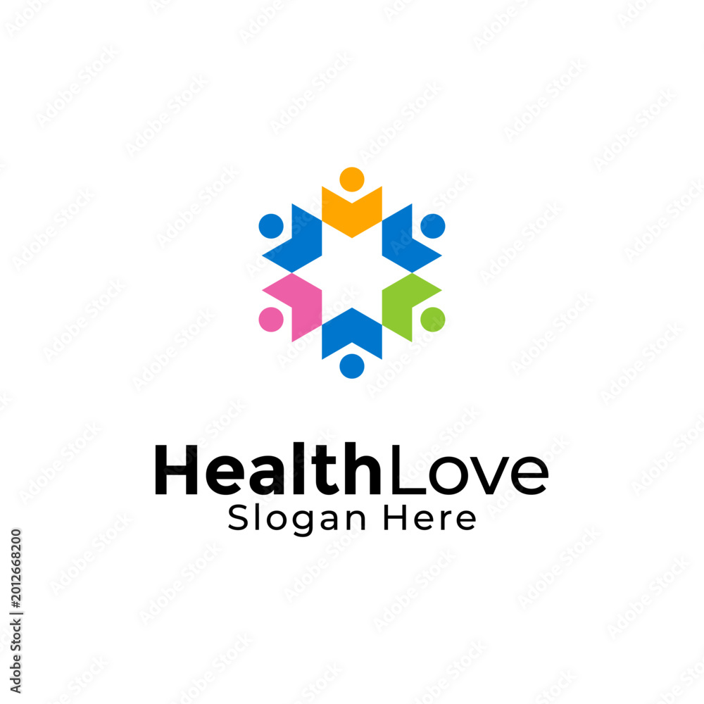 Fototapeta premium Vector wellness people community logo design template
