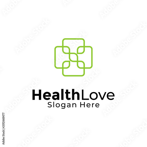 Vector healthy care wellness logo design template