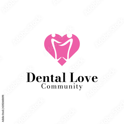 Vector dental love logo design template