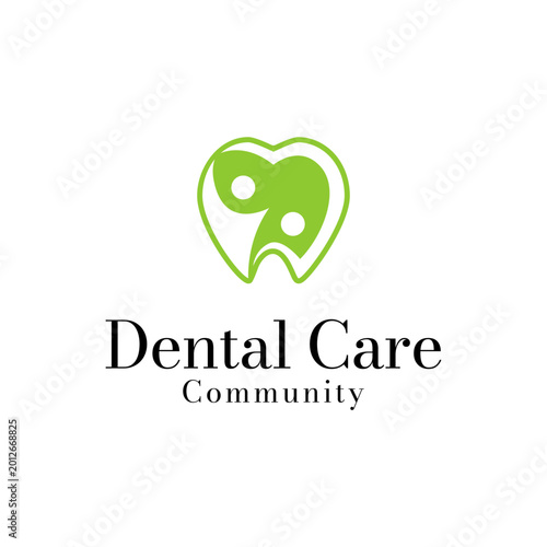 Vector dental care family logo design template