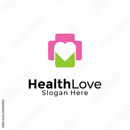 Vector Health Love logo design template