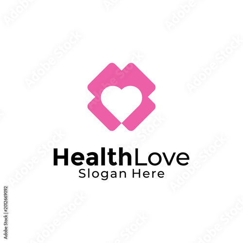 Vector Health Love logo design template