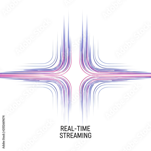 Real time streaming data flow lines.