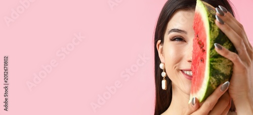 Young woman with fresh wate...