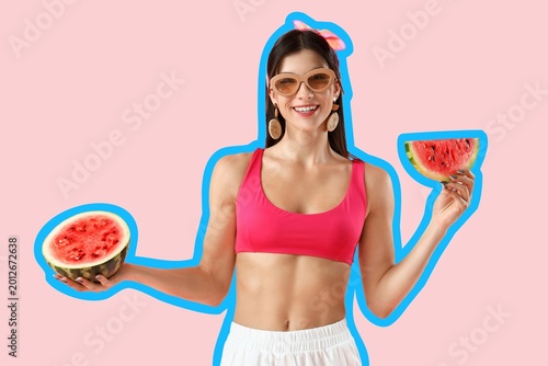 Stylish young woman with fr...