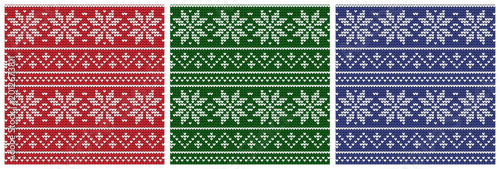Foto Set of Ugly Christmas knitted sweater seamless pattern