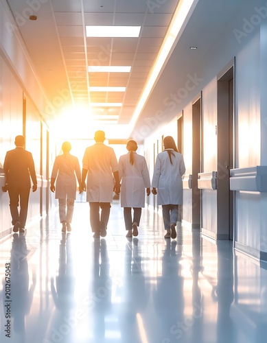 Medical professionals walking down a brightly lit hospital corridor (28)