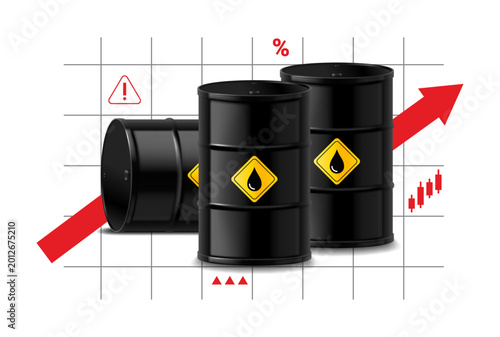 Cuadro en lienzo Concept Template for Rising Oil Prices