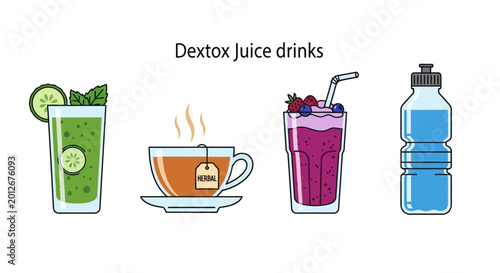 Foto Dextox Juice Drinks Refreshment Options.