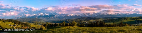 Tatra Mountains Panorama at Sunset from Czarna Gora, Poland