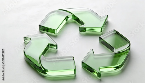 Eco-Friendly Green Glass Recycling Symbol Illustration for Sustainability Concept