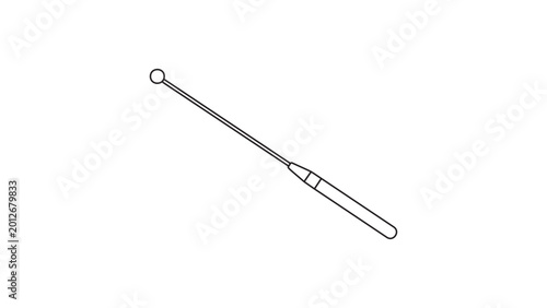 Tablou pe pânză Professional inoculating loop microbiology tool vector icon featuring an editable stroke, ideal for scientific laboratory illustration, bacteria culture research, and medical design projects