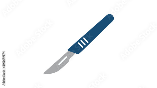 Εκτύπωση καμβά Professional scalpel illustration and medical vector icon designed for surgical clinics and hospital equipment themes with a sharp minimalist line art style for healthcare presentations
