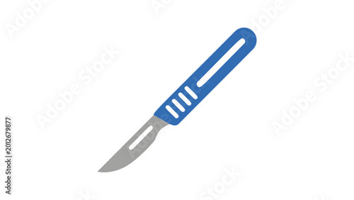 Obraz na plátne Surgical scalpel vector icon for medical surgery and healthcare design projects featuring a professional hand-drawn illustration with a clean minimalist outline for surgical instruments