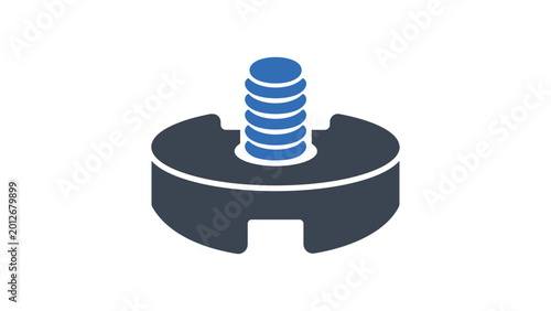 Foto Tripod mount vector illustration with editable stroke for camera gear and video production, minimalist hand-drawn icon featuring adjustable line weight, customizable professional equipment outline