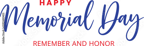 Φωτογραφία Memorial day typography 'happy memorial day' calligraphy with patriotic elements