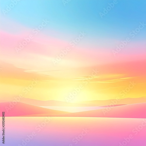 Vibrant colorful sunset over horizon.