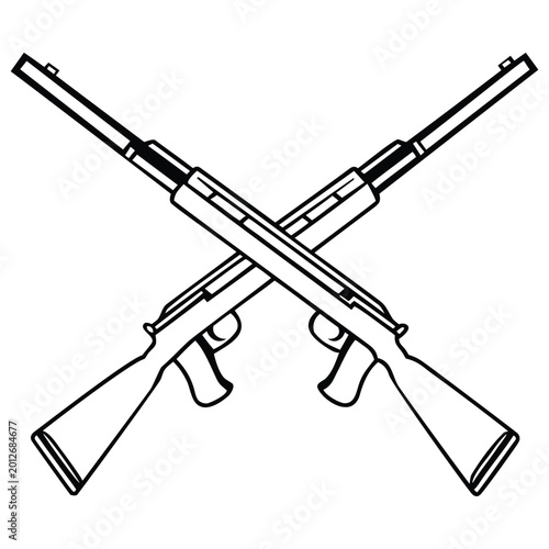 a rifle silhouette vector icon design with a white background	