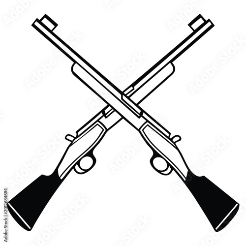 a rifle silhouette vector icon design with a white background	