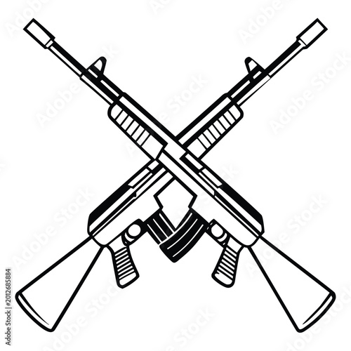 a rifle silhouette vector icon design with a white background	