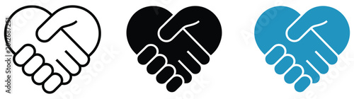 Canvastavla Handshake in heart shape representing partnership trust friendship and teamwork symbol vector illustration design