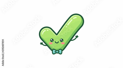 Photos Cartoon Asparagus Character with Smiling Face.