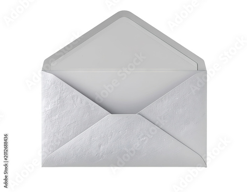 Open White Textured Envelope