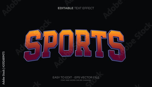 Sports text effect, sport varsity style text effect