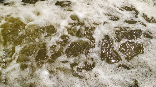 Unique patterns created by ripples in fast flowing water