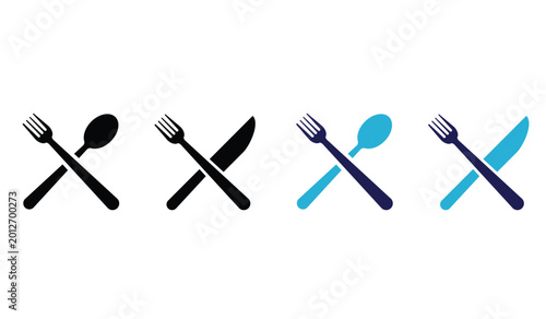 Obraz na płótnie spoon icon set