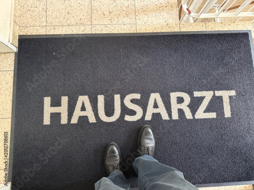 Hamburg, Germany - October 15, 2025:  Entrance to a general practitioner's office in Germany - Symbolic photo on the topic of doctor's visit