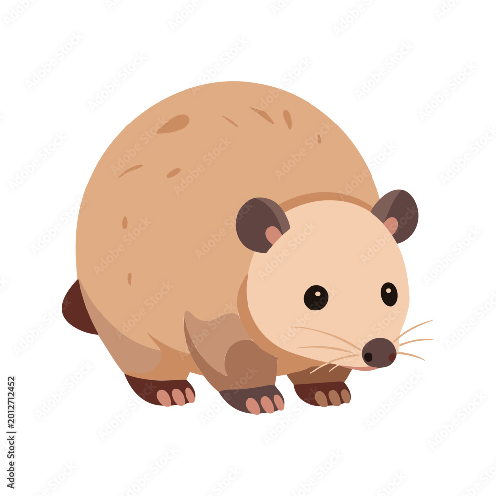 Fototapeta premium Cute coendou prehensile tail porcupine illustration for children's books or educational material