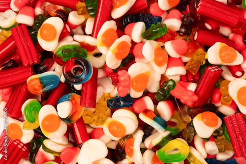 Assorted colorful gummy candies. Jelly  sweets.
