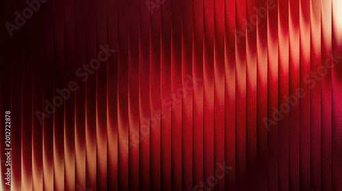 Abstract red background with vertical wavy lines and metallic texture, elegant modern design for luxury wallpaper