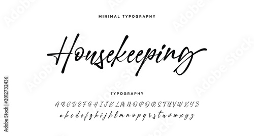signature Font Calligraphy Logotype Script Brush Font Type Font lettering handwritten. Minimal modern urban fonts for logo, brand etc. Typography typeface uppercase lowercase and number. vector