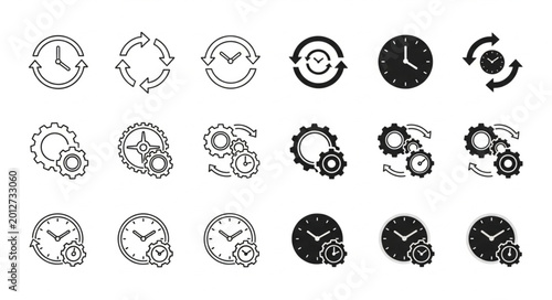Obraz na płótnie Collection of Gear and Cogwheel Icons for Technology and Engineering