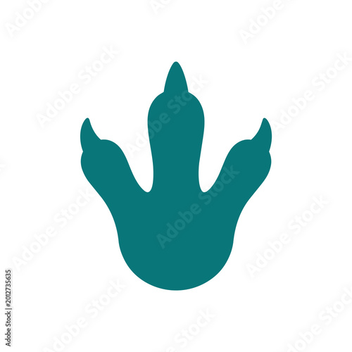 Teal Dinosaur Footprint Vector Graphic