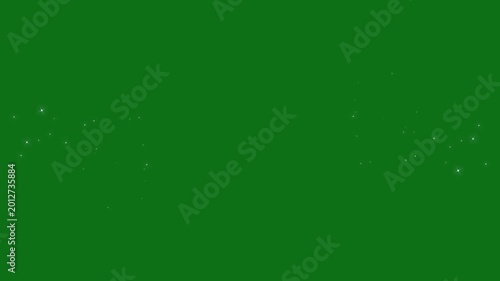 Luxury glitter sparkle star trail animation with twinkling fairy dust, glowing particle circle, shimmering stardust spiral, white magic confetti and elegant bokeh effects on green background 4K