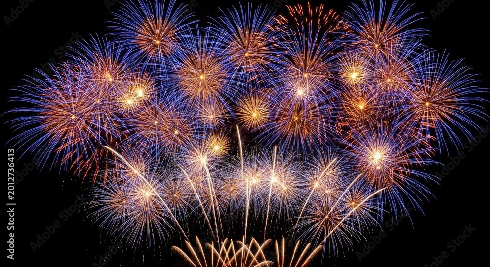 Fototapeta premium Spectacular american independence day fireworks display vibrant celebration in the night sky